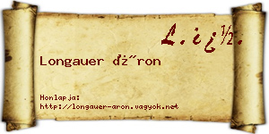Longauer Áron névjegykártya